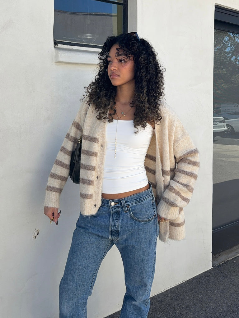 Rowan Button Down Stripe Cardigan