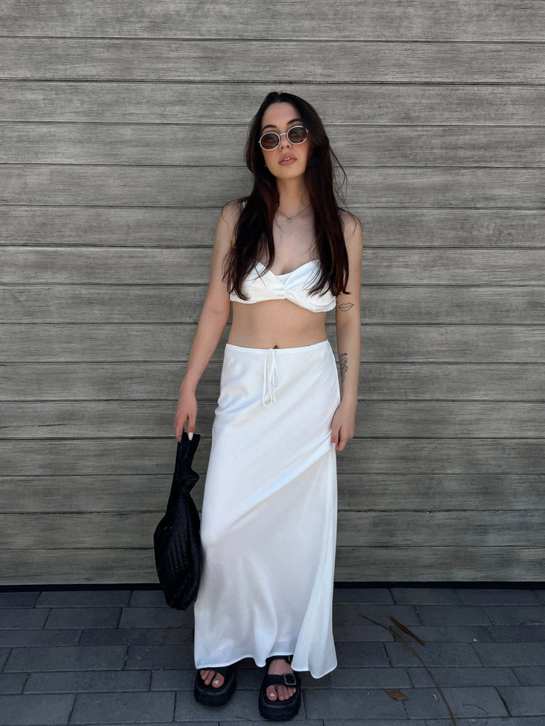 Zenya Maxi Skirt in White