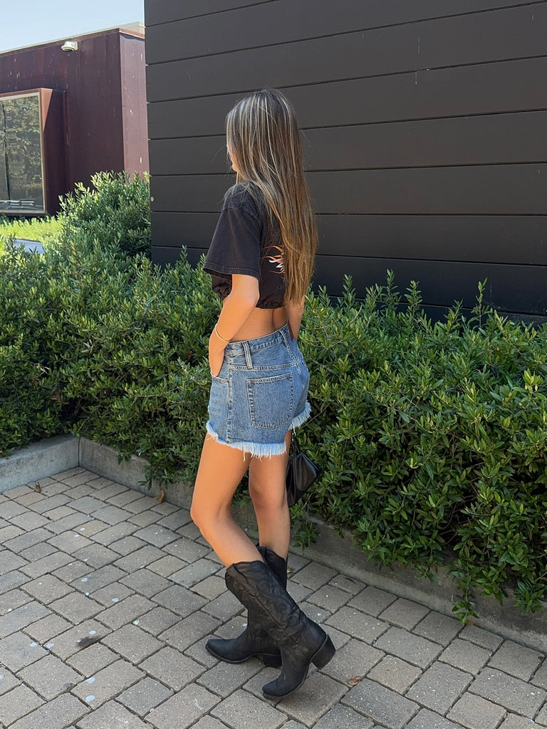 House of Thunder Harley Scrunch Crop Tee