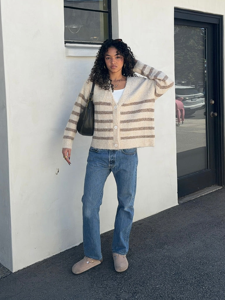 Rowan Button Down Stripe Cardigan