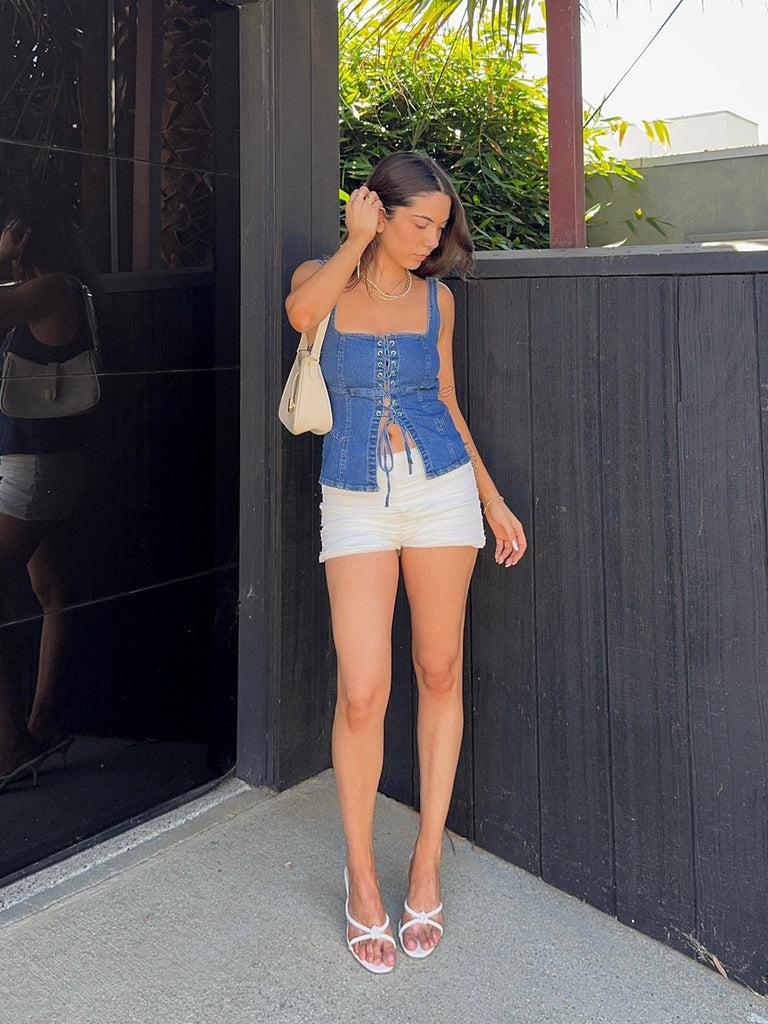 Tennessey Corset Top in Denim