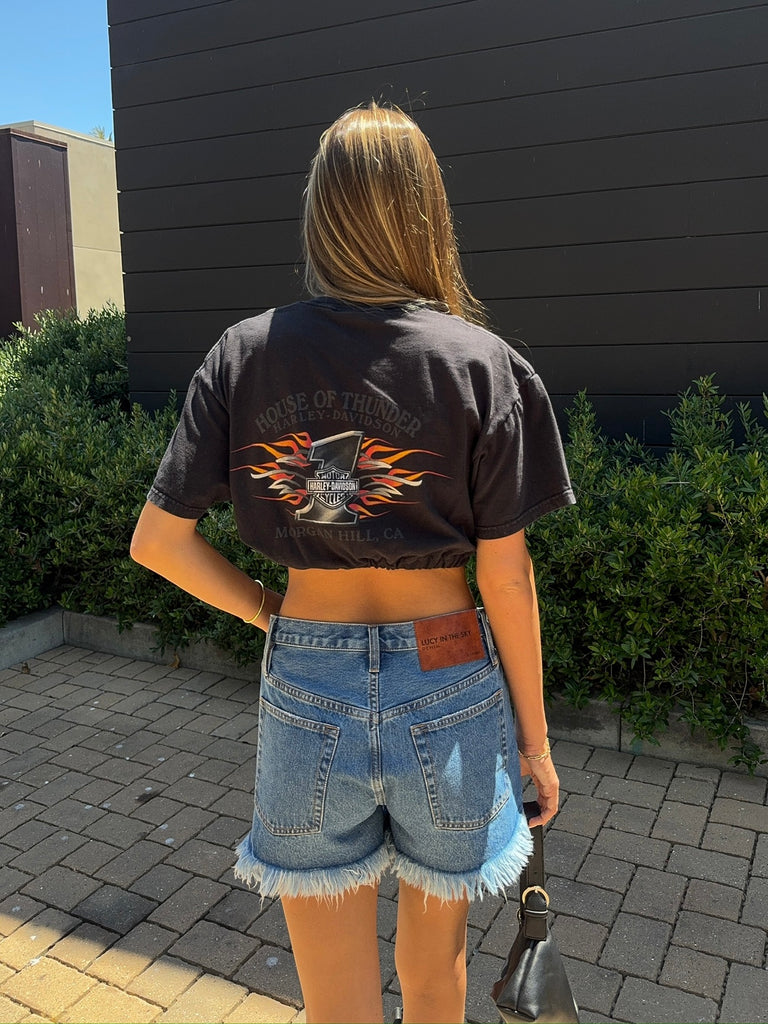 House of Thunder Harley Scrunch Crop Tee