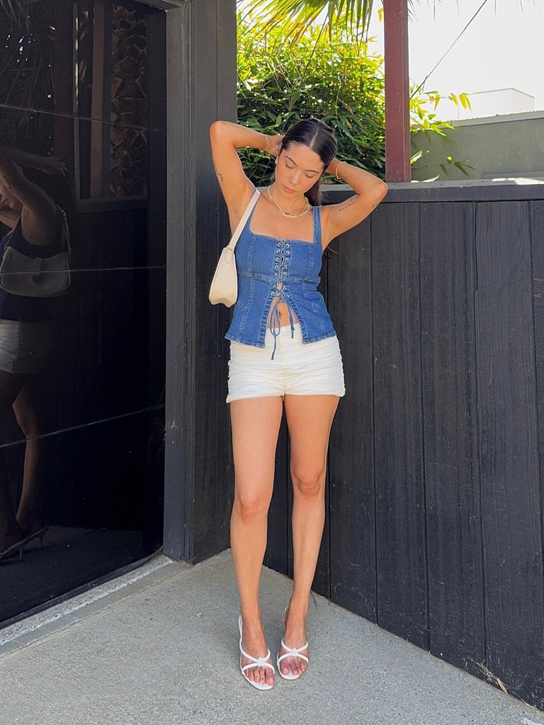 Tennessey Corset Top in Denim