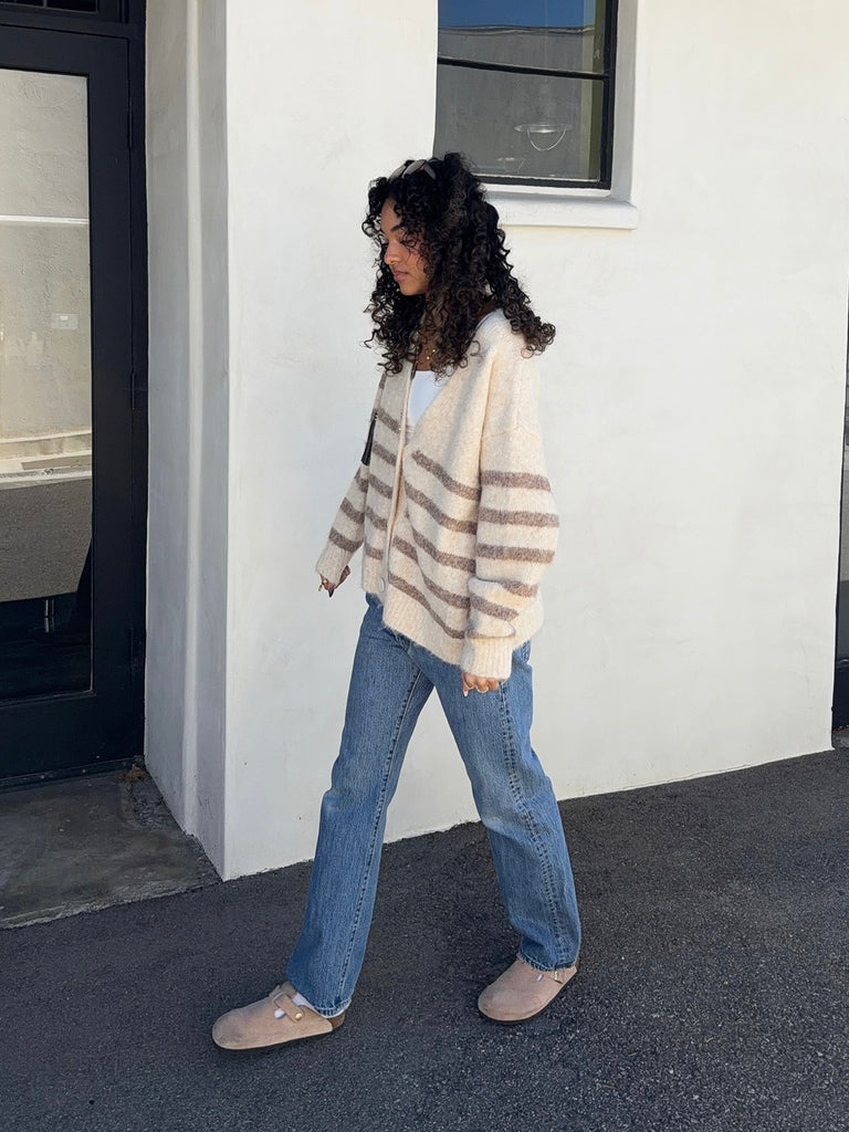 Rowan Button Down Stripe Cardigan