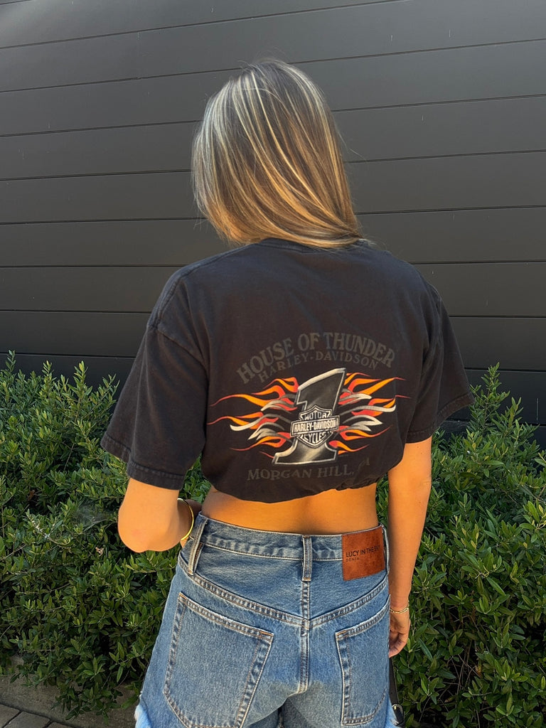 House of Thunder Harley Scrunch Crop Tee