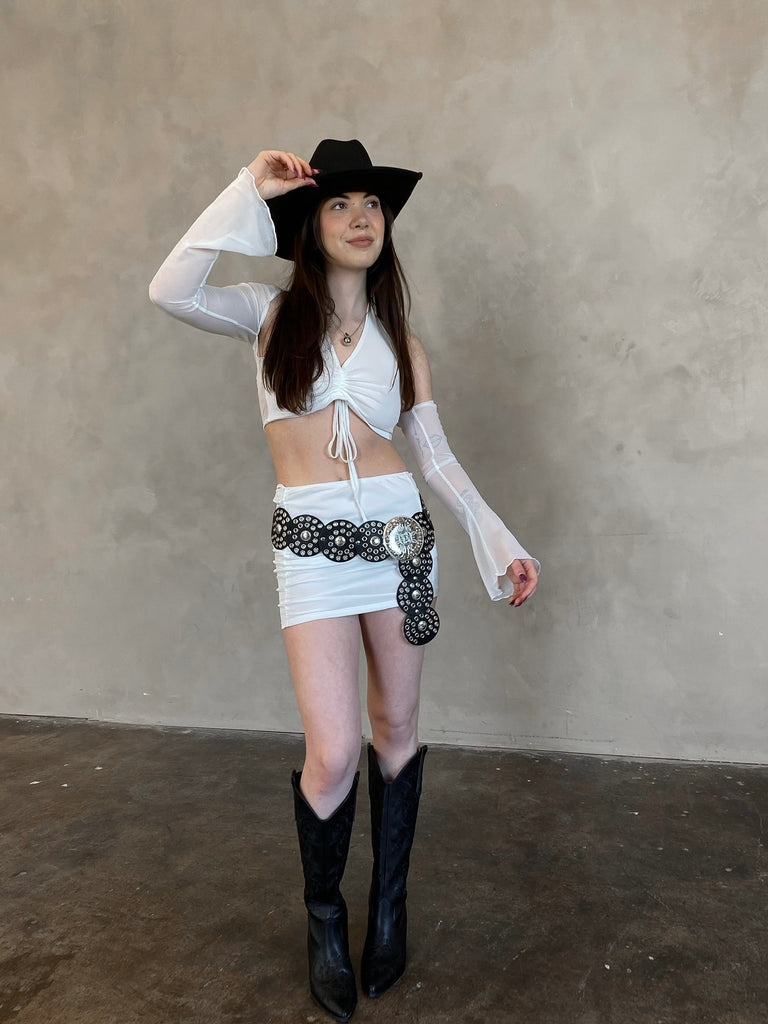Reba Mini Skirt in White