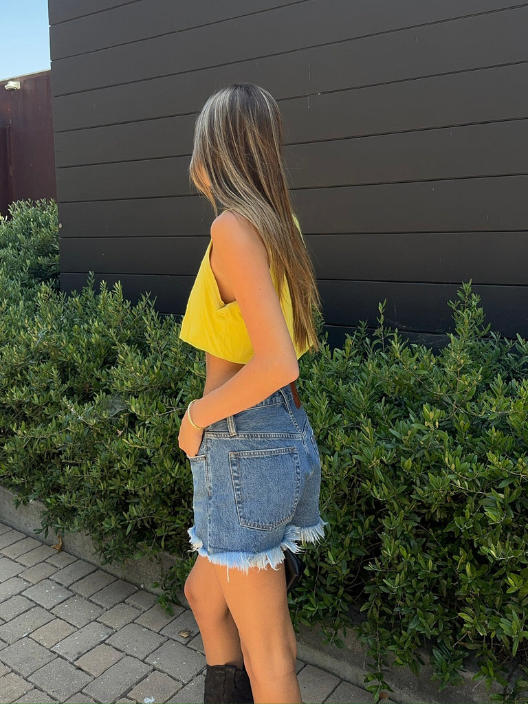Harley Cropped Tank in Lemon