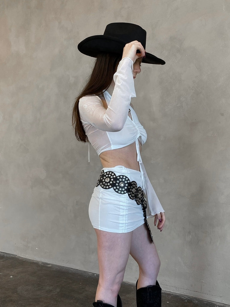 Reba Mini Skirt in White