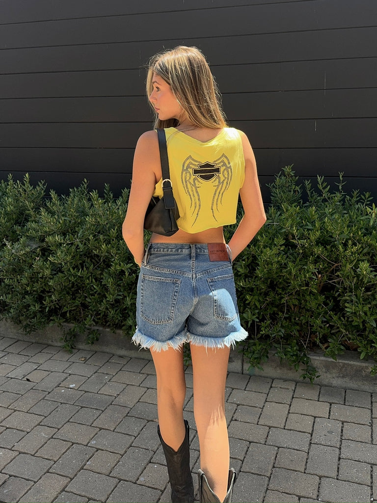 Harley Cropped Tank in Lemon