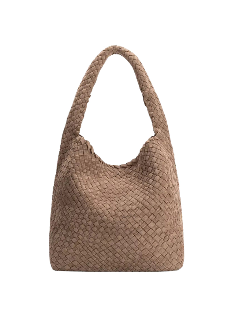 Johanna Vegan Shoulder Bag in Clay Suede