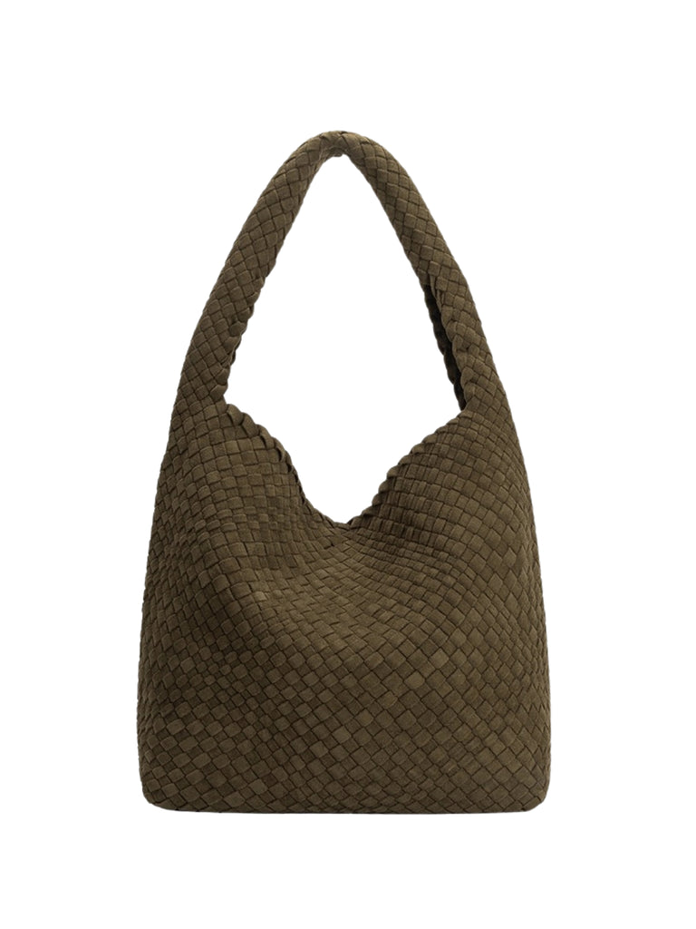 Johanna Vegan Shoulder Bag in Pine Suede