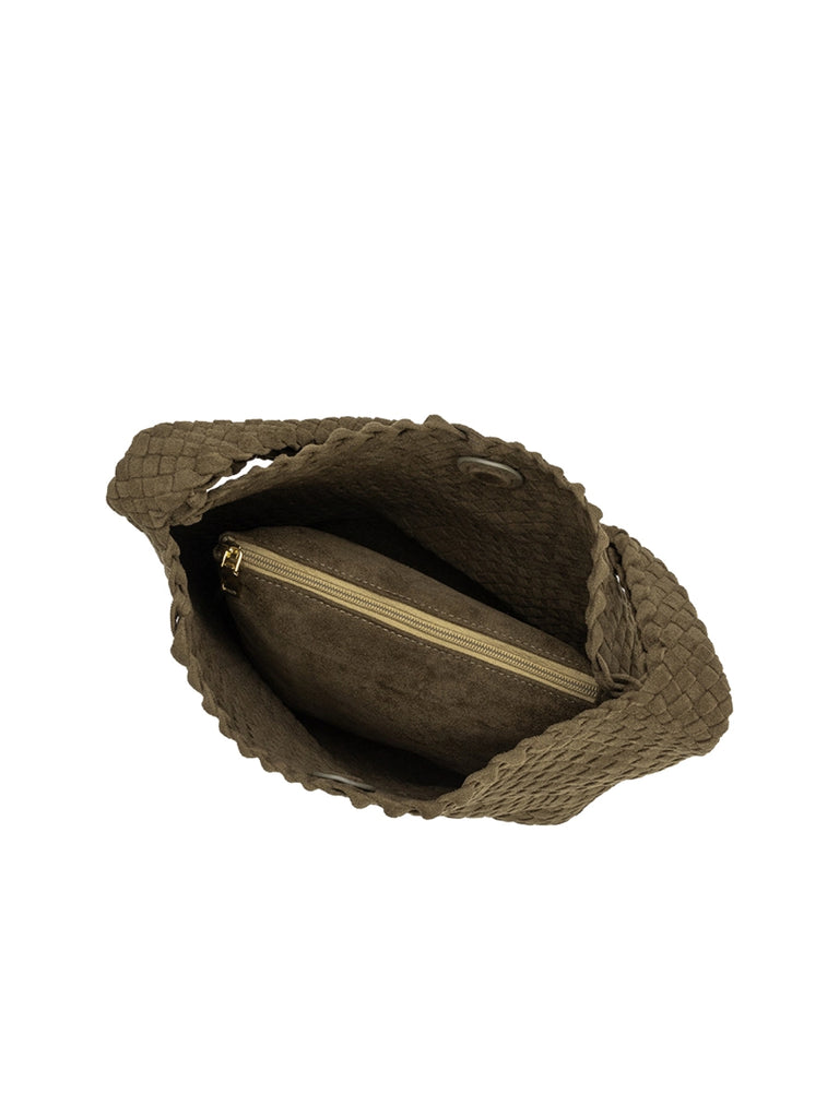 Johanna Vegan Shoulder Bag in Pine Suede