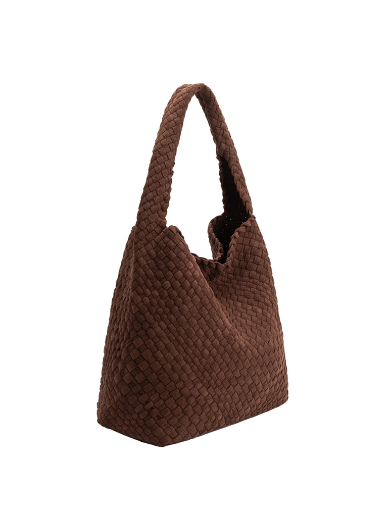 Johanna Vegan Shoulder Bag in Tobacco Suede