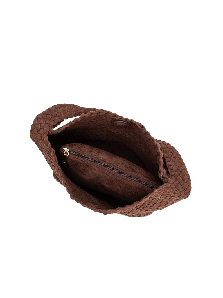 Johanna Vegan Shoulder Bag in Tobacco Suede