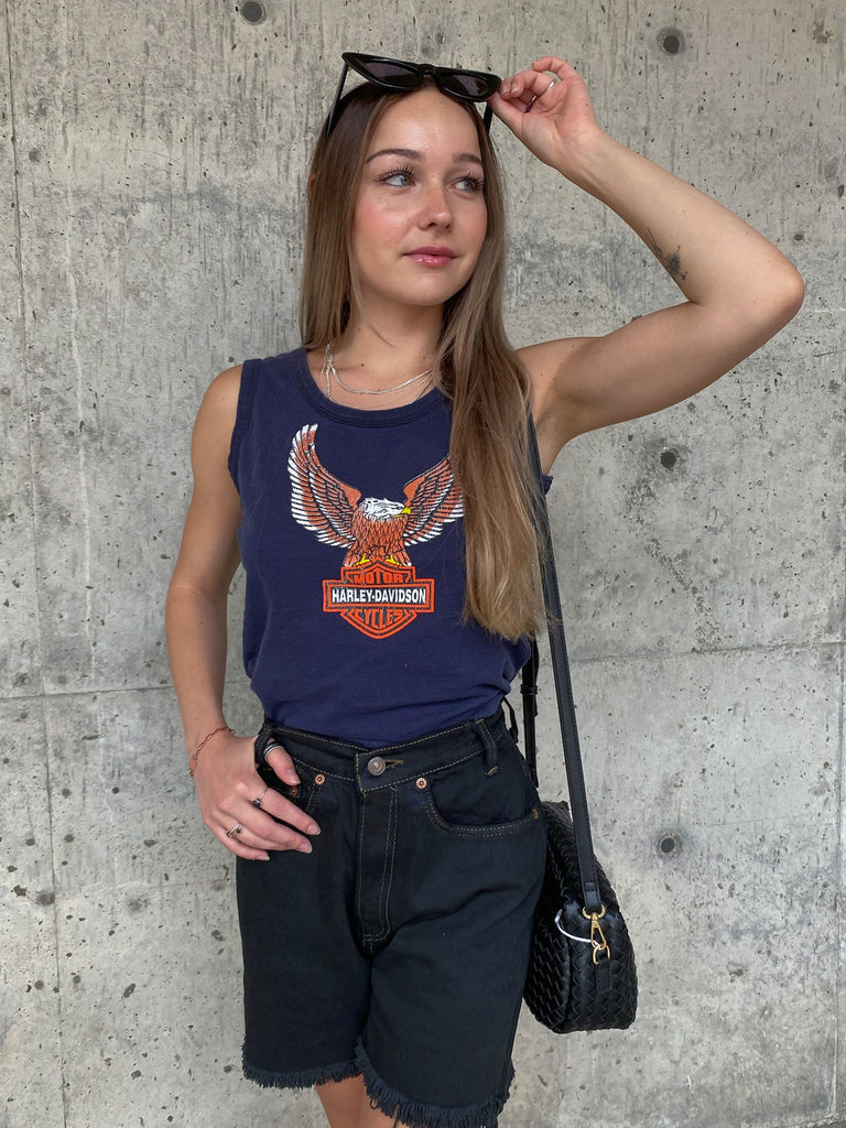 Harley Eagles Tank in Navy