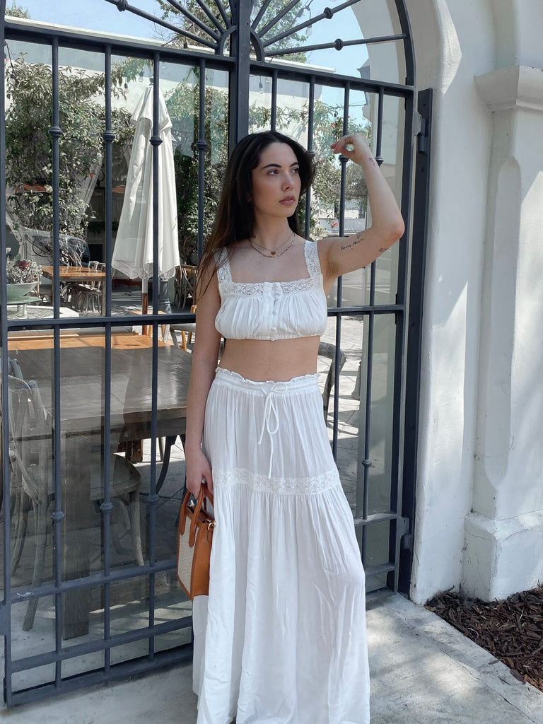 Meadow Maxi Skirt in White