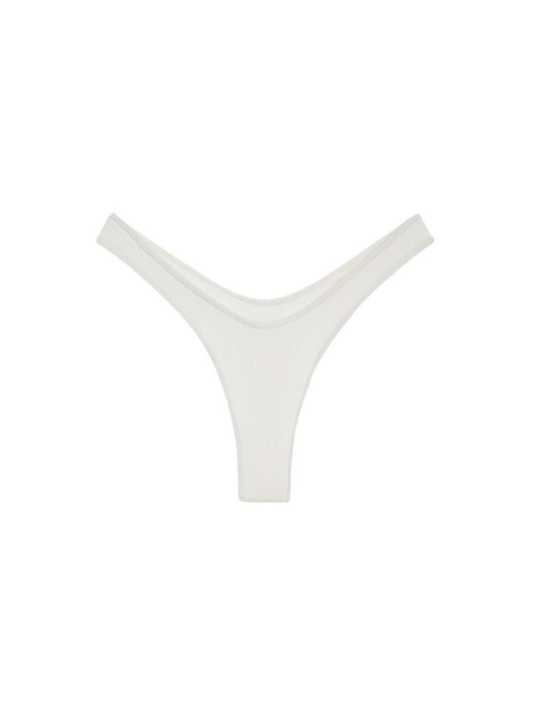 Full Moon Ribbed Bottom in White by FRANKIES BIKINIS