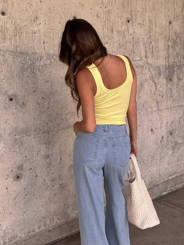 Becca Reversible Tank in Baby Yellow