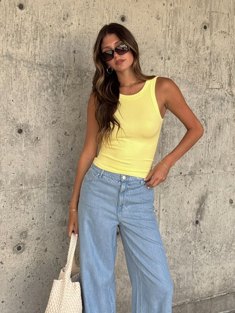Becca Reversible Tank in Baby Yellow