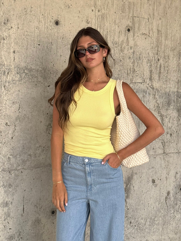 Becca Reversible Tank in Baby Yellow