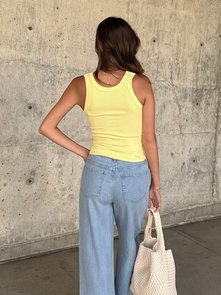 Becca Reversible Tank in Baby Yellow