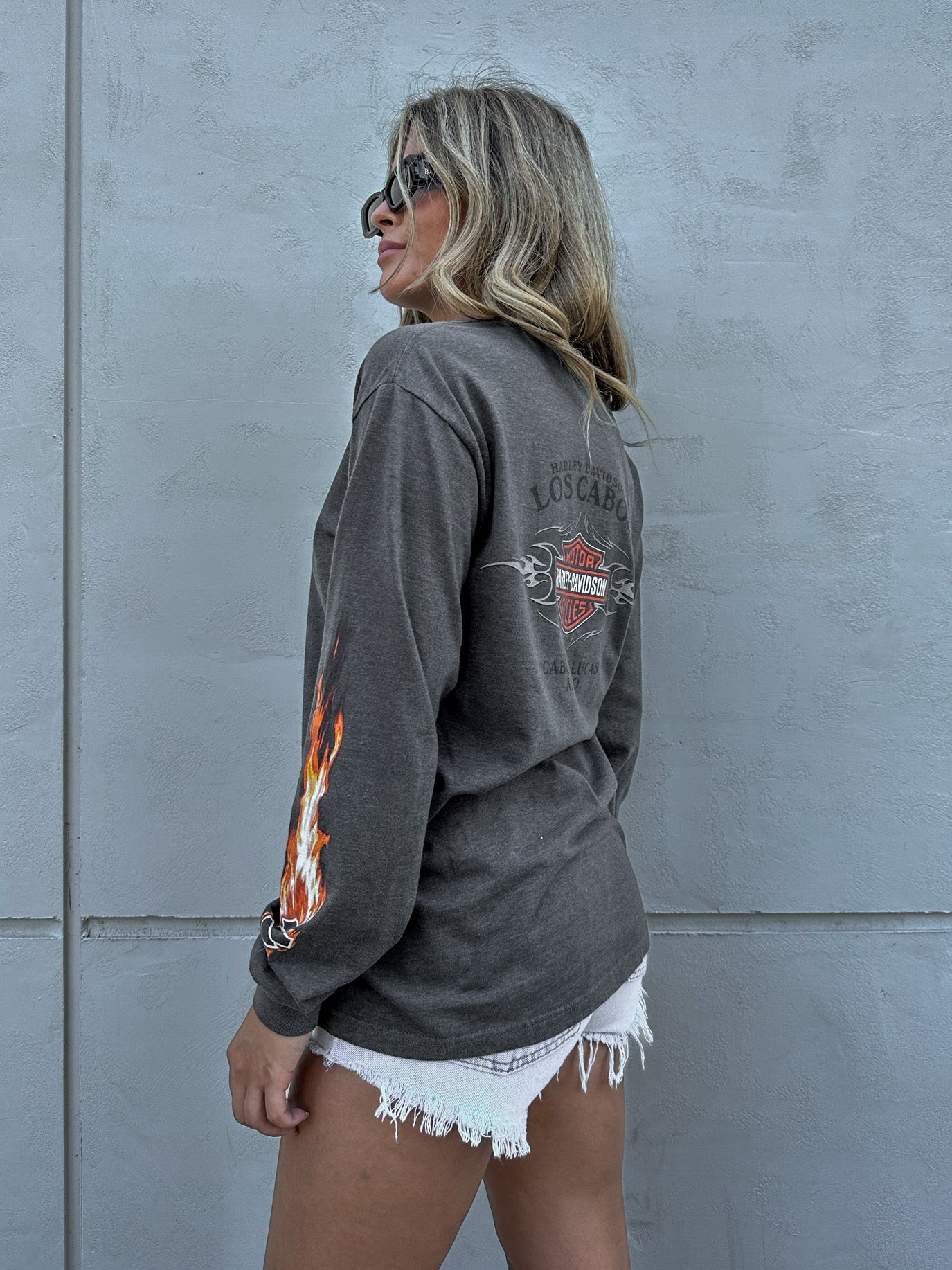 Harley Davidson Long Sleeve Flames Tee | Rebel Violet Harley Davidson Long Sleeve Flames Tee | Rebel Violet