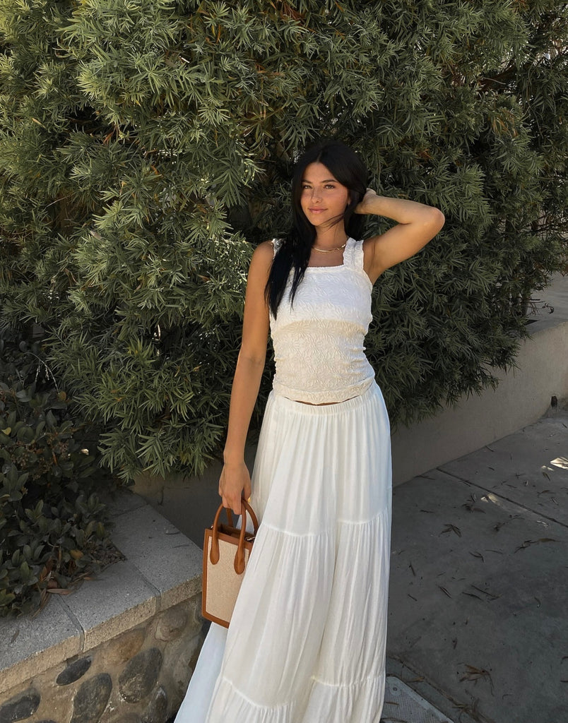 Siesta Maxi Skirt in White