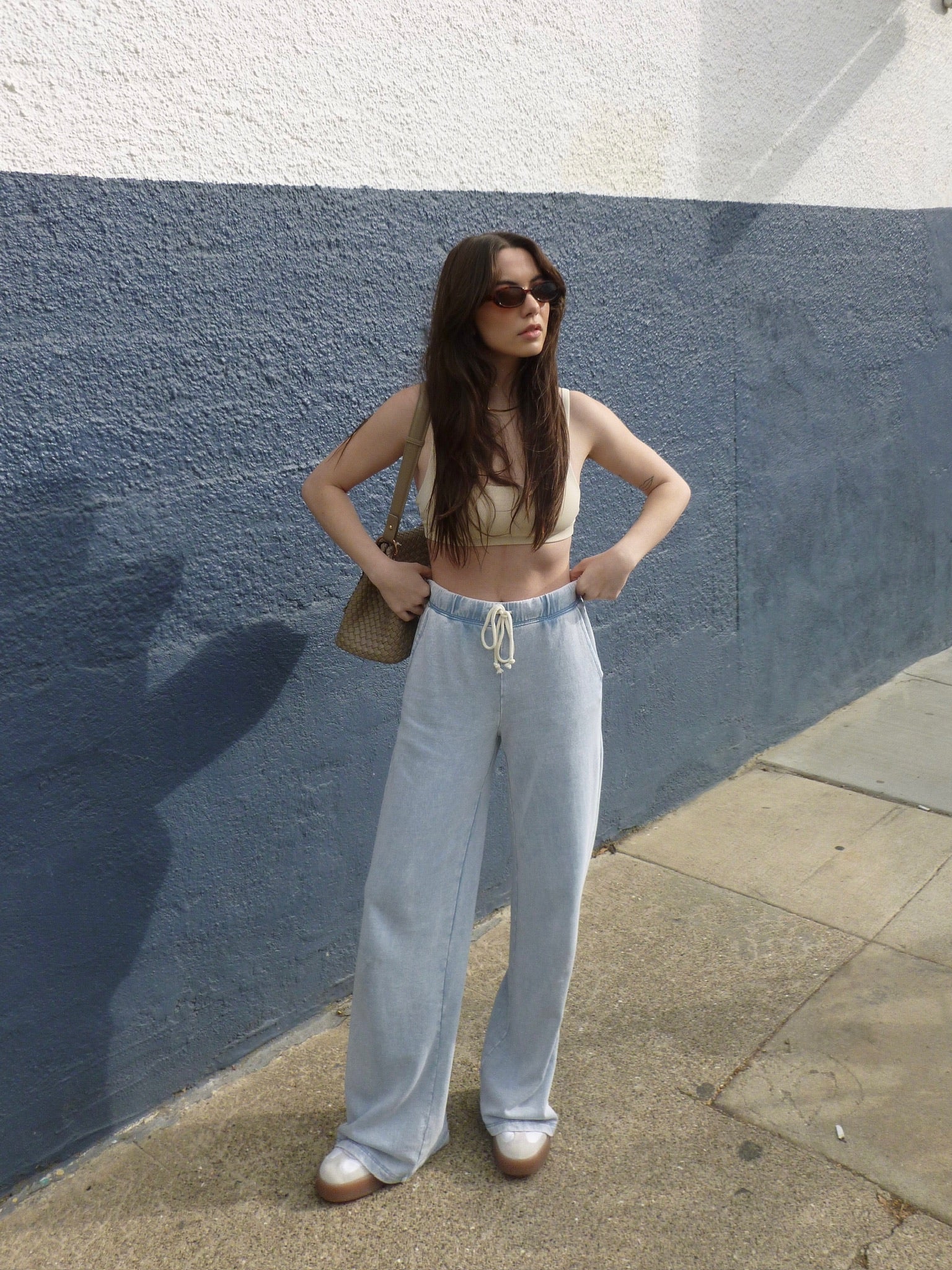 Hunter Knit Denim Pant in Washed Indigo by Z SUPPLY | Rebel Violet
