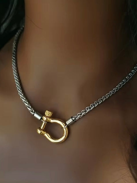 Horse Bit Lock Two Tone Necklace