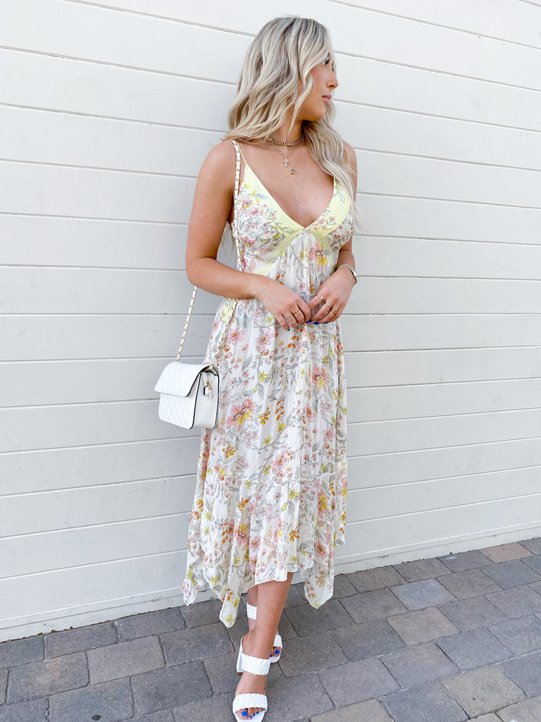 There She Goes Printed Maxi in Ivory Combo by FREE PEOPLE