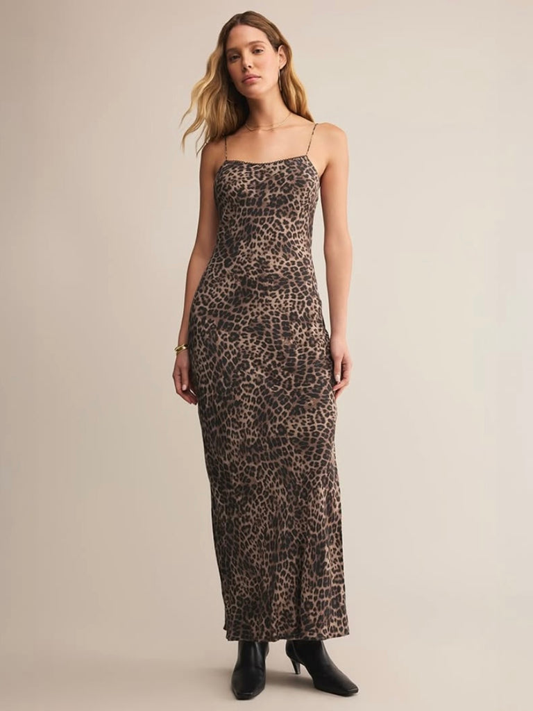 Cielo Leopard Midi Dress in Desert Tan by Z SUPPLY