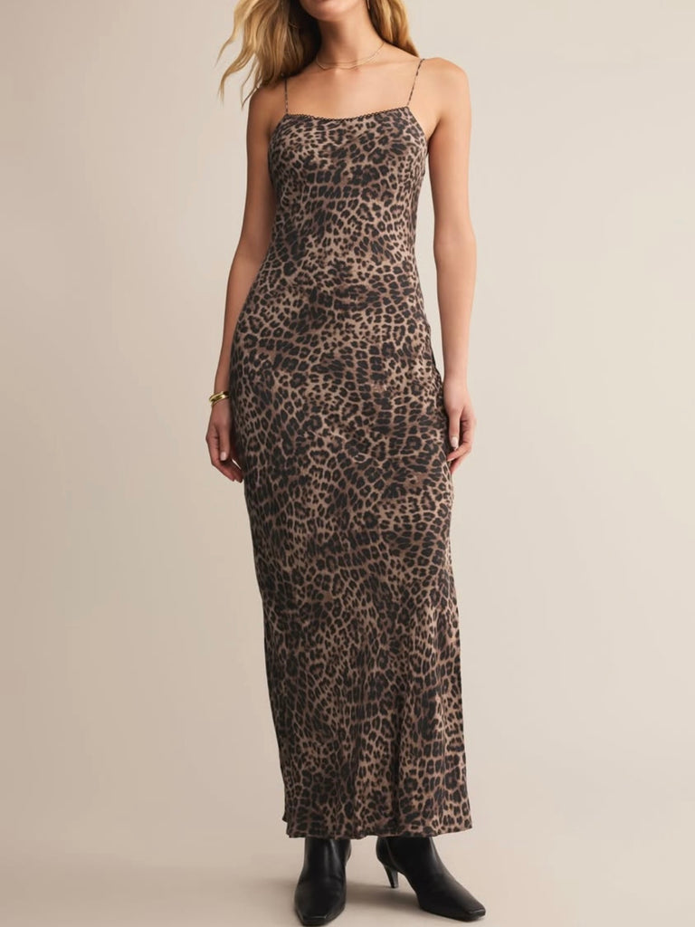 Cielo Leopard Midi Dress in Desert Tan by Z SUPPLY