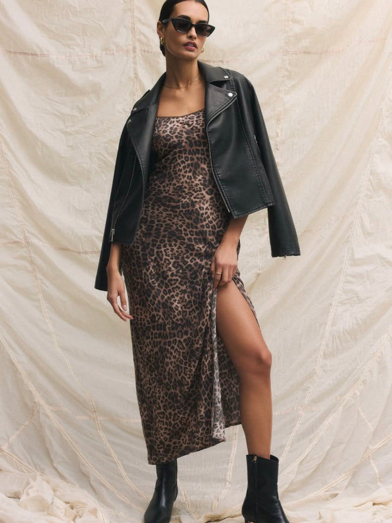 Cielo Leopard Midi Dress in Desert Tan by Z SUPPLY