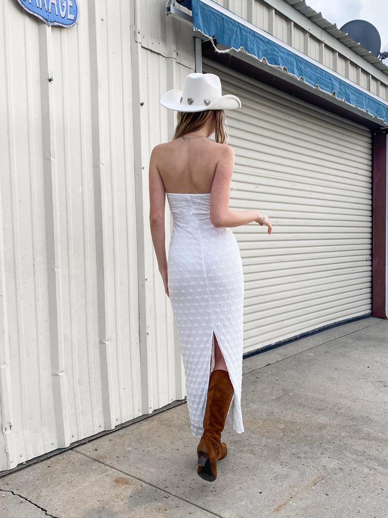 Catching Feelings Maxi Dress in White