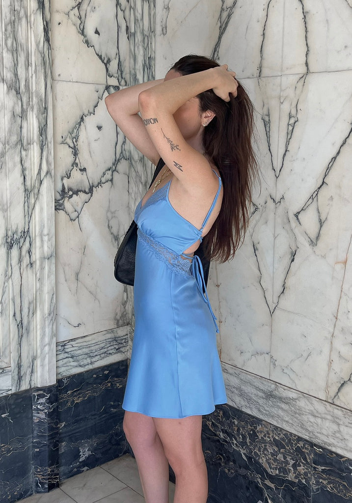 Slip into it Mini Dress in Blue