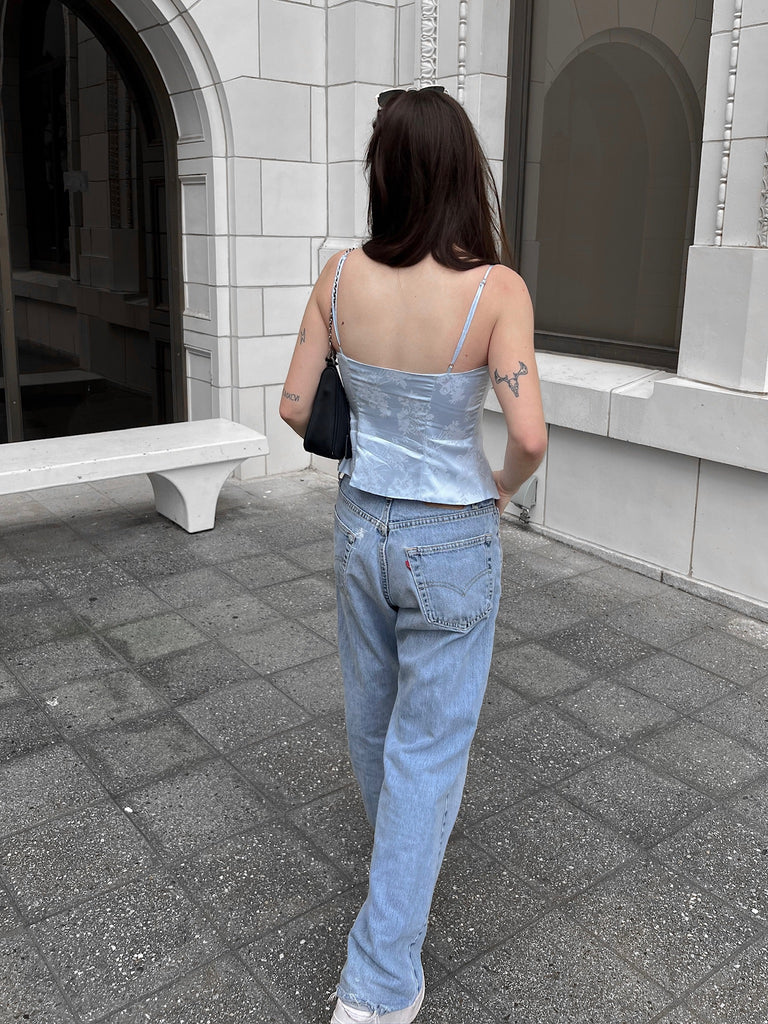 Collette Top in Powder Blue