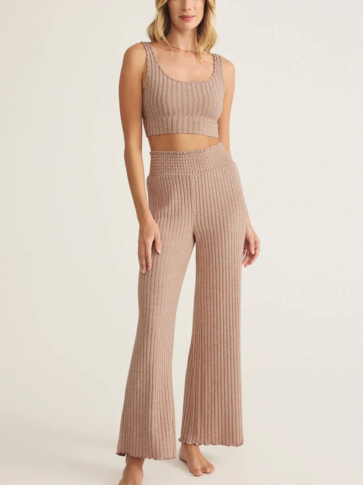 Dawn Smocked Rib Pant in Iced Coffee by Z SUPPLY