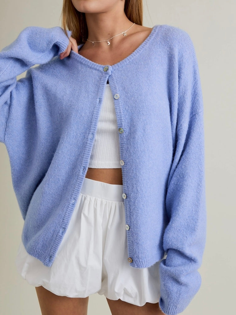 Doyle Button Down Cardigan in Sky