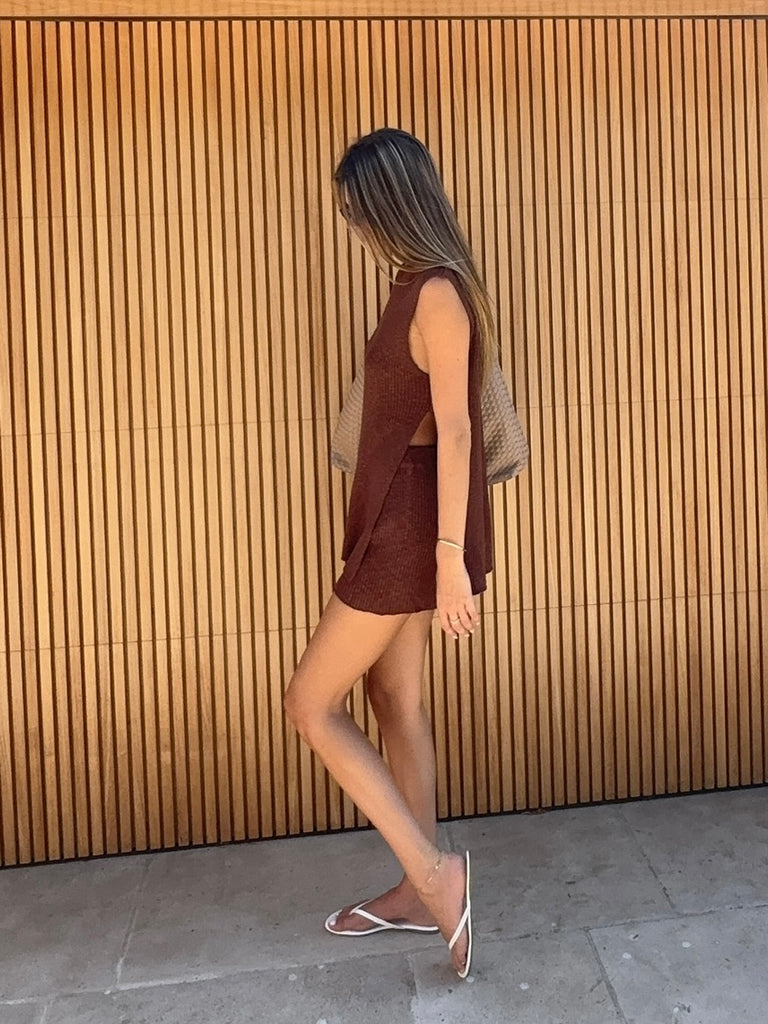 Caden Knit Shorts in Espresso