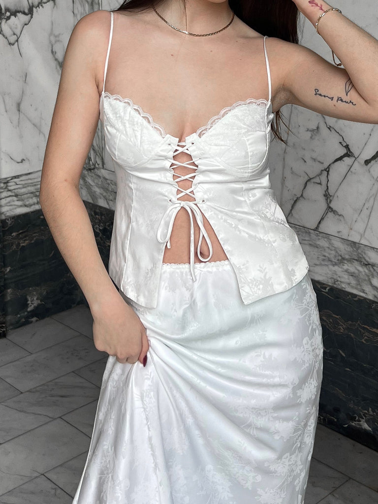 Collette Midi Skirt in White