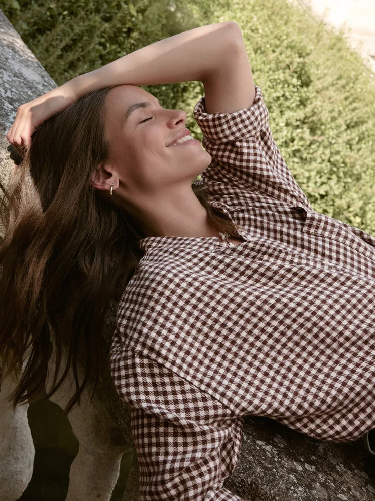 River Plaid Button Up in Chocolate Cherry by Z SUPPLY