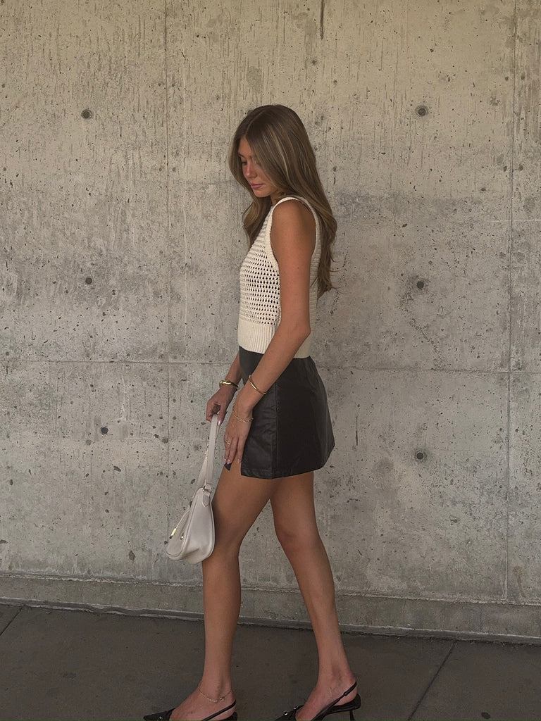Zaza Vegan Mini Skirt in Black