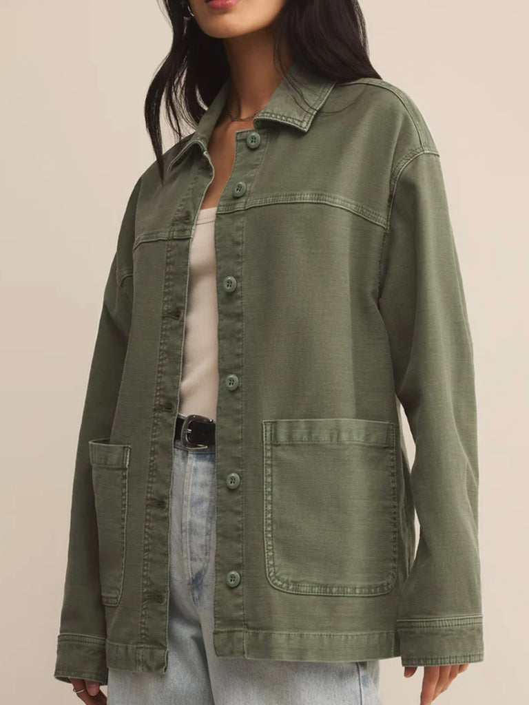 On The Road Twill Jacket in Hunter Green by Z SUPPLY