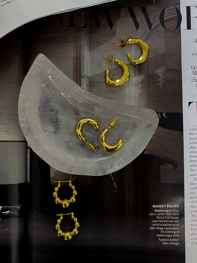 Gold Mercury Hoop Earrings