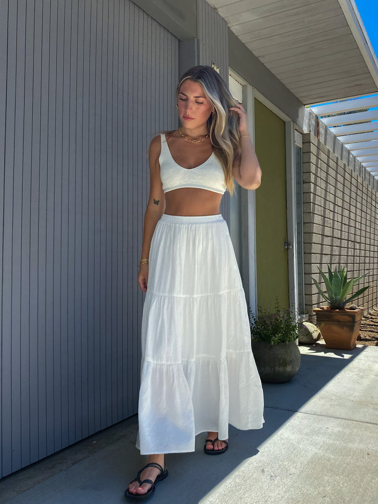 Prairie Maxi Skirt in White