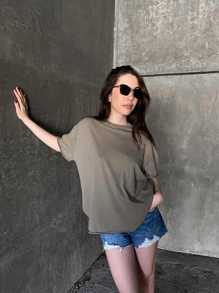 Nina Tee in Olive Stone by FREE PEOPLE