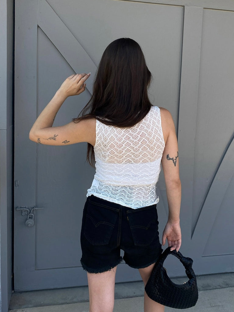 Let it Linger Lace Top in White