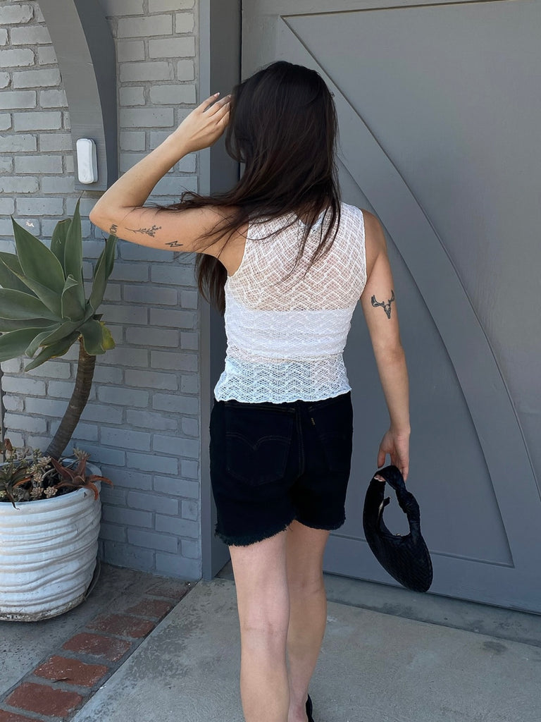 Let it Linger Lace Top in White