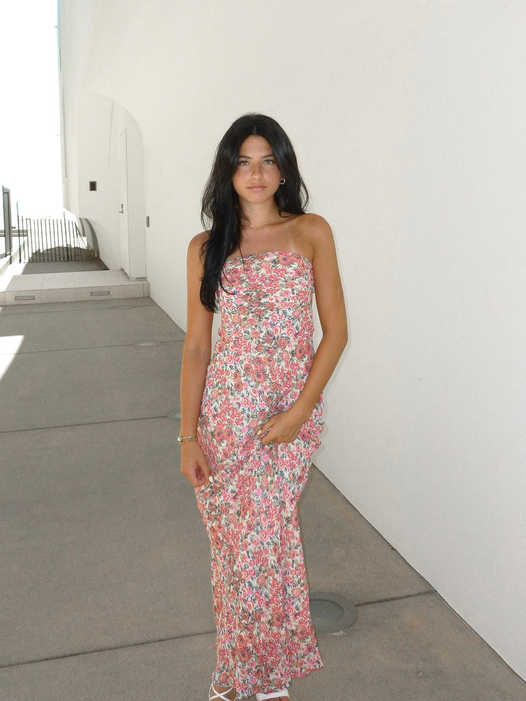 Ramblin' Rose Strapless Maxi Dress