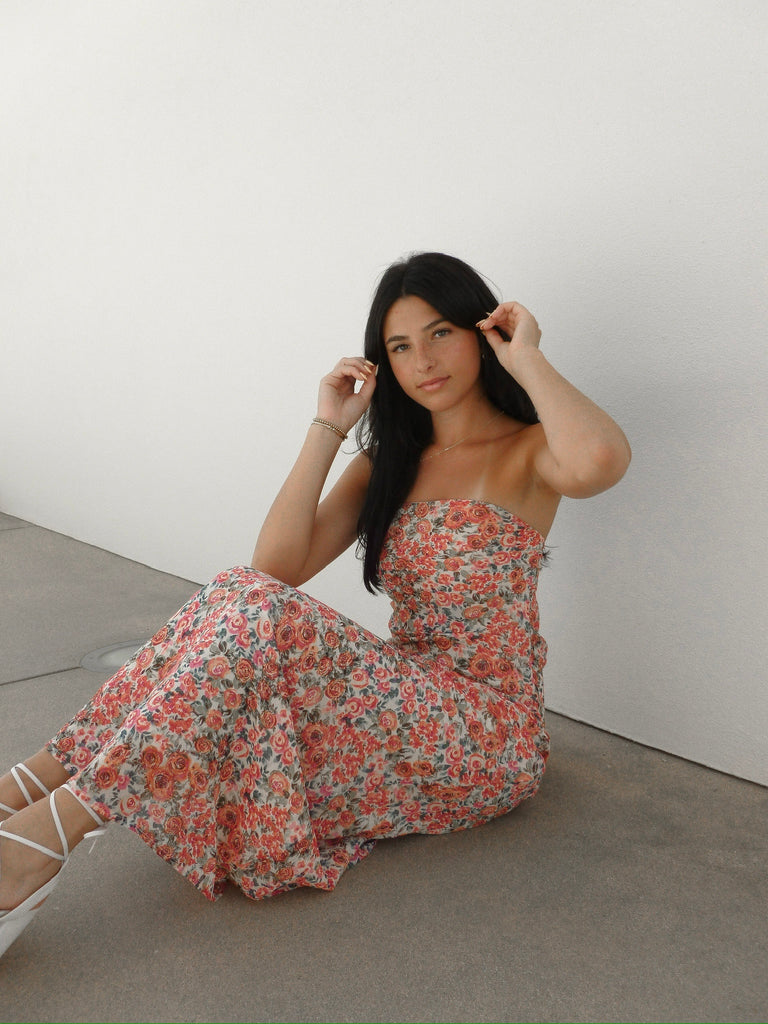 Ramblin' Rose Strapless Maxi Dress